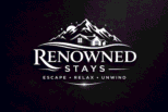 Renowned Stays logo with mountain and home icon, premium girls PG and accommodation in Gurgaon